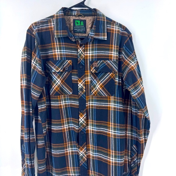 HIPPIE TREE - Jimmy Webb Series Men's Plaid Button-Down Shirt - Navy and Brown - Picture 2 of 7